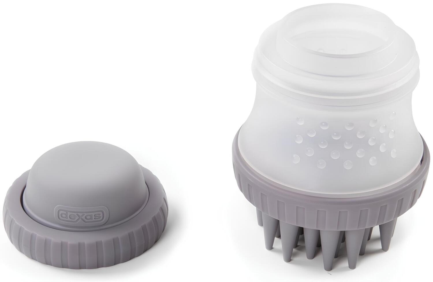 Щетка Dexas Scrubbuster с емкостью для шампуня светло-серая фото