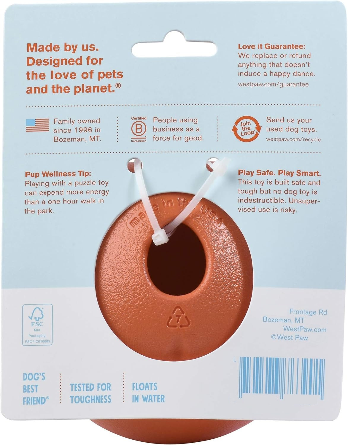 Игрушка для собак West Paw Rumbl Large Melon большой 10см оранжевый фото 2