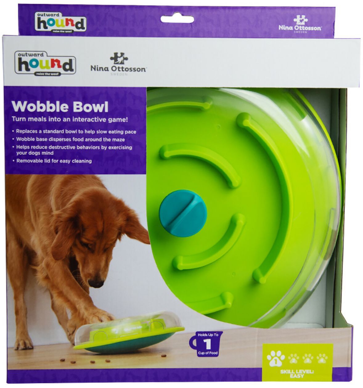 Интерактивная игрушка Nina Ottosson со тайниками для лакомства Dog Wobble Bowl фото 8