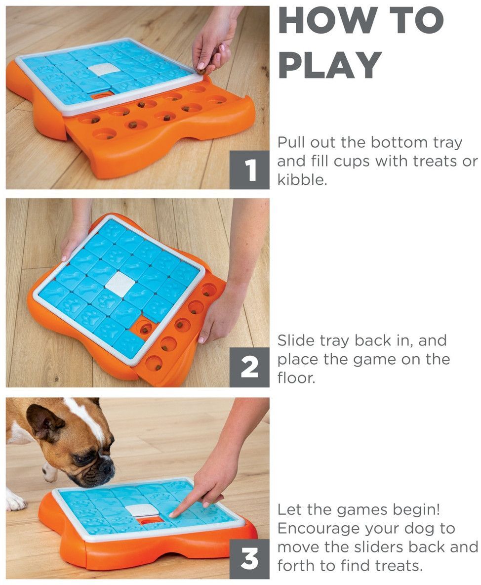 Интерактивная игрушка для собак Nina Ottosson Challenge Slider dog Puzzle оранжевая фото 6