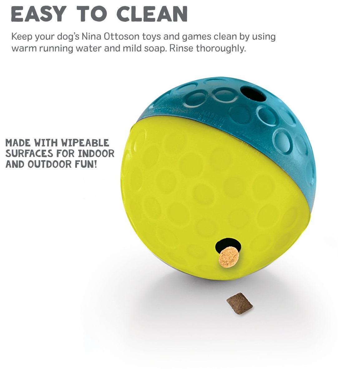 Игрушка для собак Nina Ottosson Treat Tumble Small мяч для лакомства маленький двухцветный фото 4