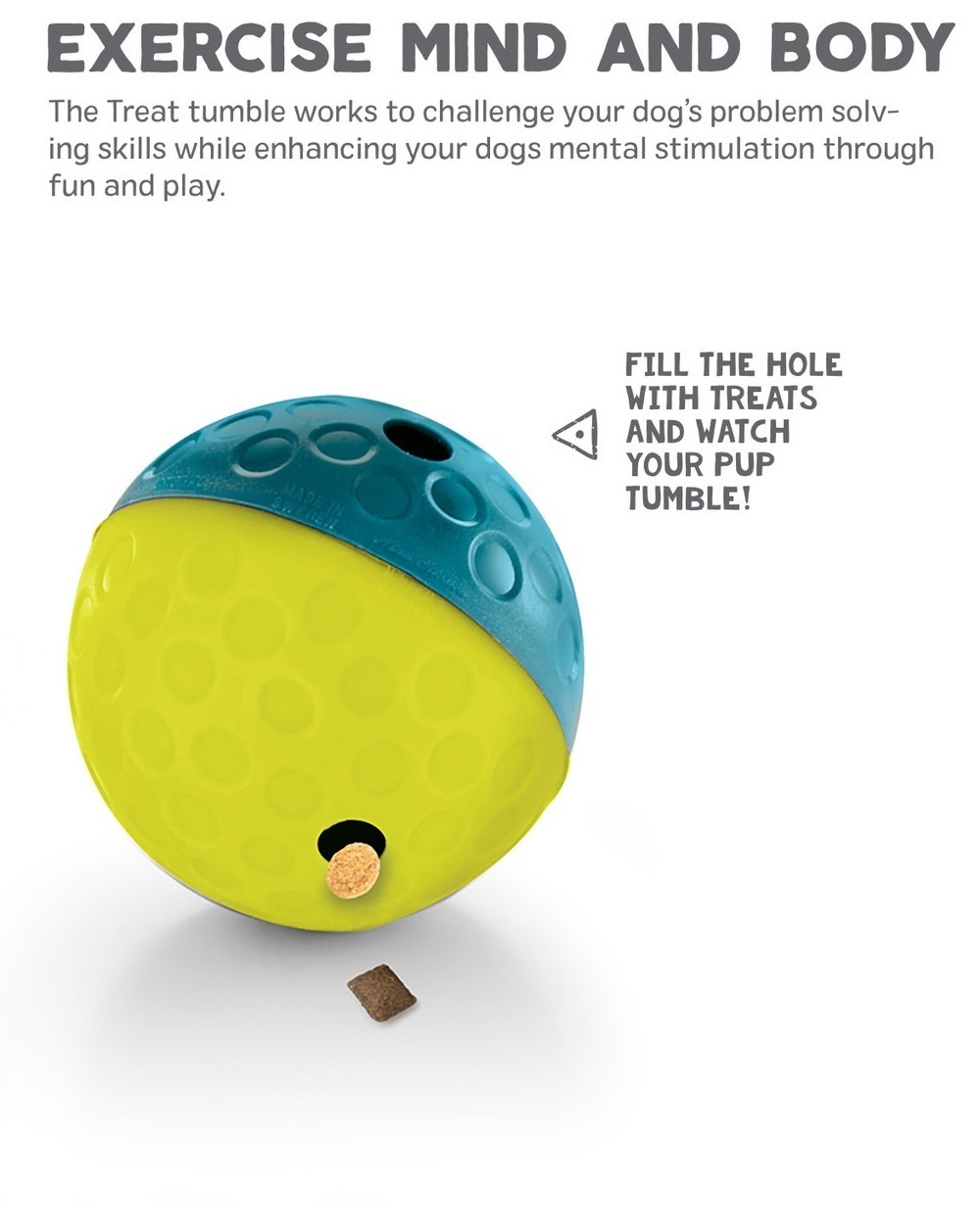 Игрушка для собак Nina Ottosson Treat Tumble Small мяч для лакомства маленький двухцветный фото