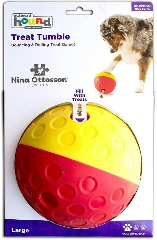 Игрушка для собак Nina Ottoson Трит Тамбл мяч для лакомств двухцветный фото 2