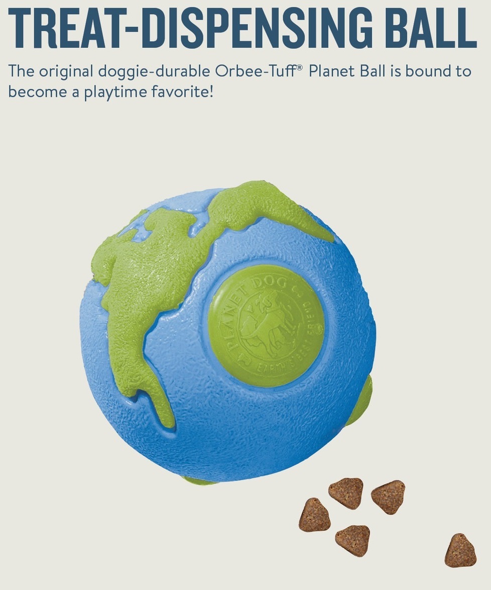 Іграшка для собак Planet Dog Orbee Ball м'яч синьо-зелений 7смфото2