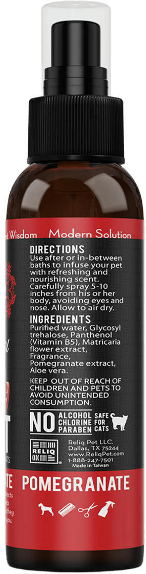 Спрей для собак Reliq Botanical Mist-Pomegranate с экстрактом граната 120мл фото 2