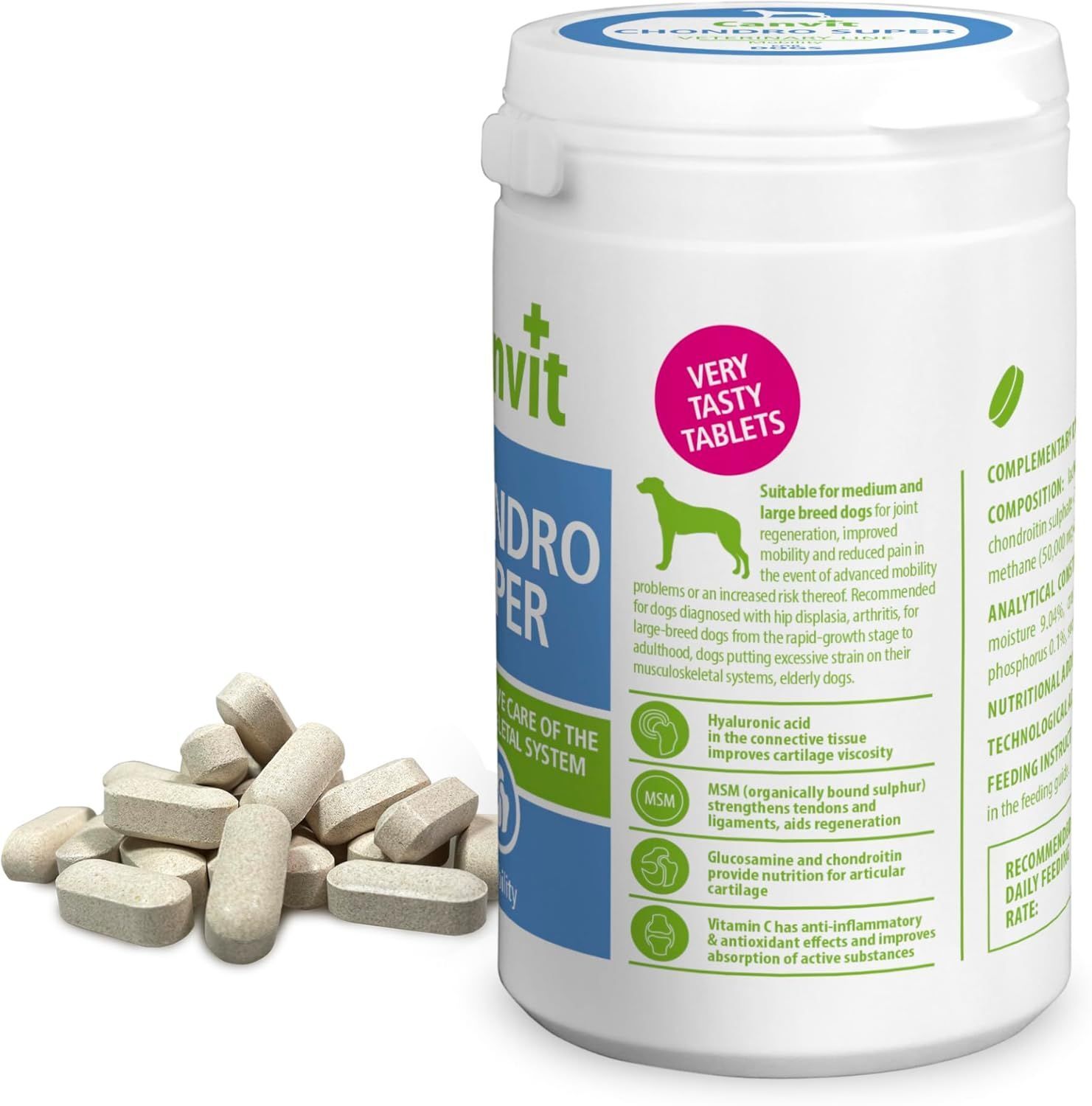 Кормовая добавка для собак Canvit Chondro Super для собак массой тела более 25 кг 230g+100g фото 6