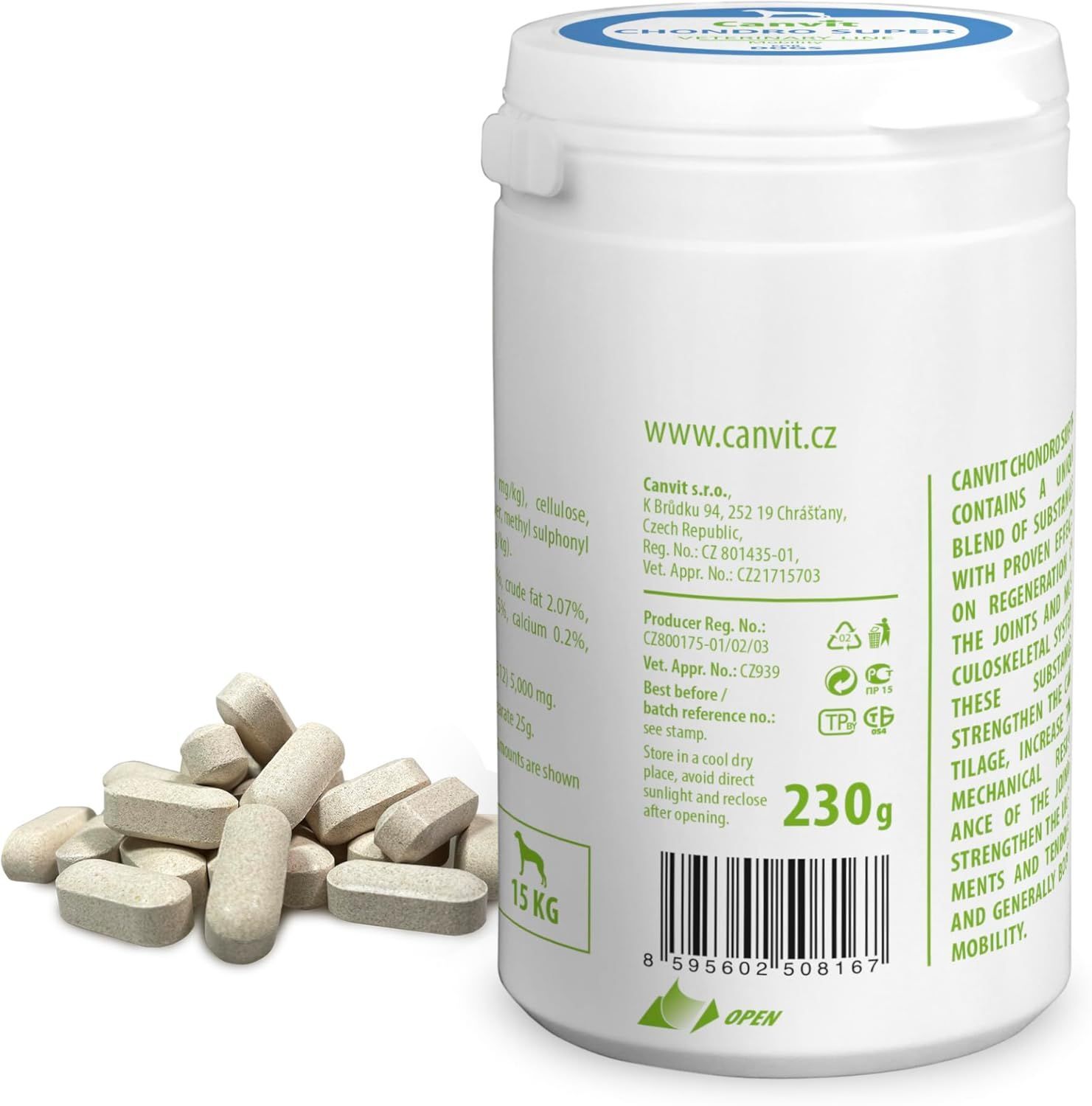 Кормовая добавка для собак Canvit Chondro Super для собак массой тела более 25 кг 230g+100g фото 5