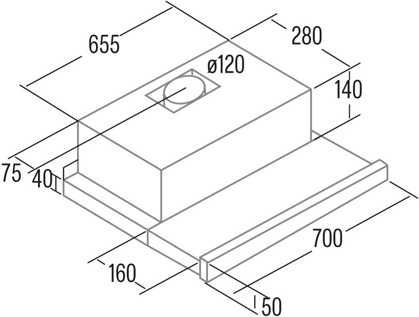 Витяжка Cata TF-2003 Duralum 700 (02089305)фото2