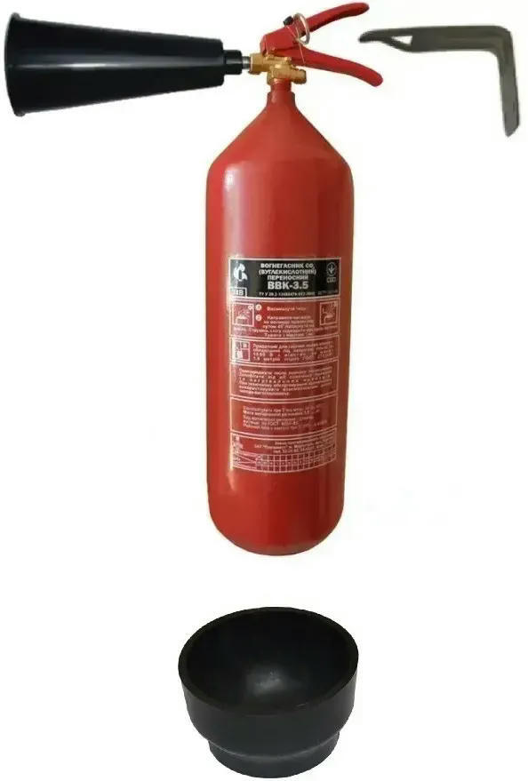 Огнетушитель углекислотный Poputchik Хладар ВВК-3,5 с подставкой (04-040-IS) фото