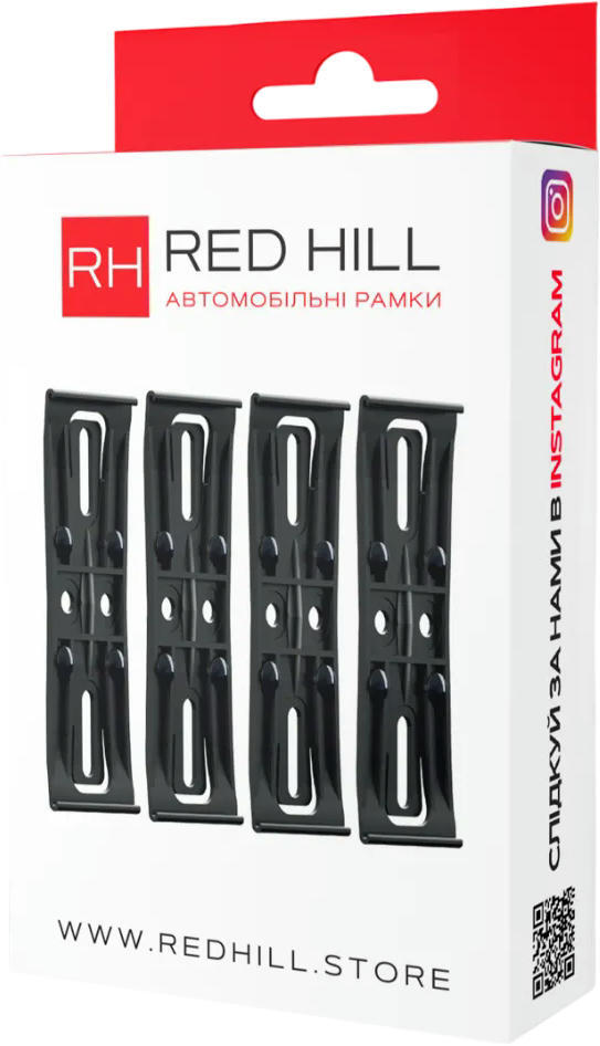 Рамки номерного знаку RedHill невидимки чорні 4шт (24-053-IS)фото