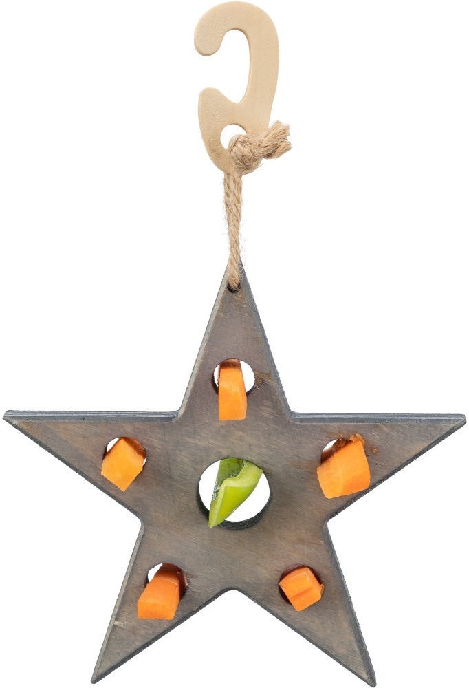 Игрушка для грызунов Trixie Звезда для лакомства серая 14х17см фото 3