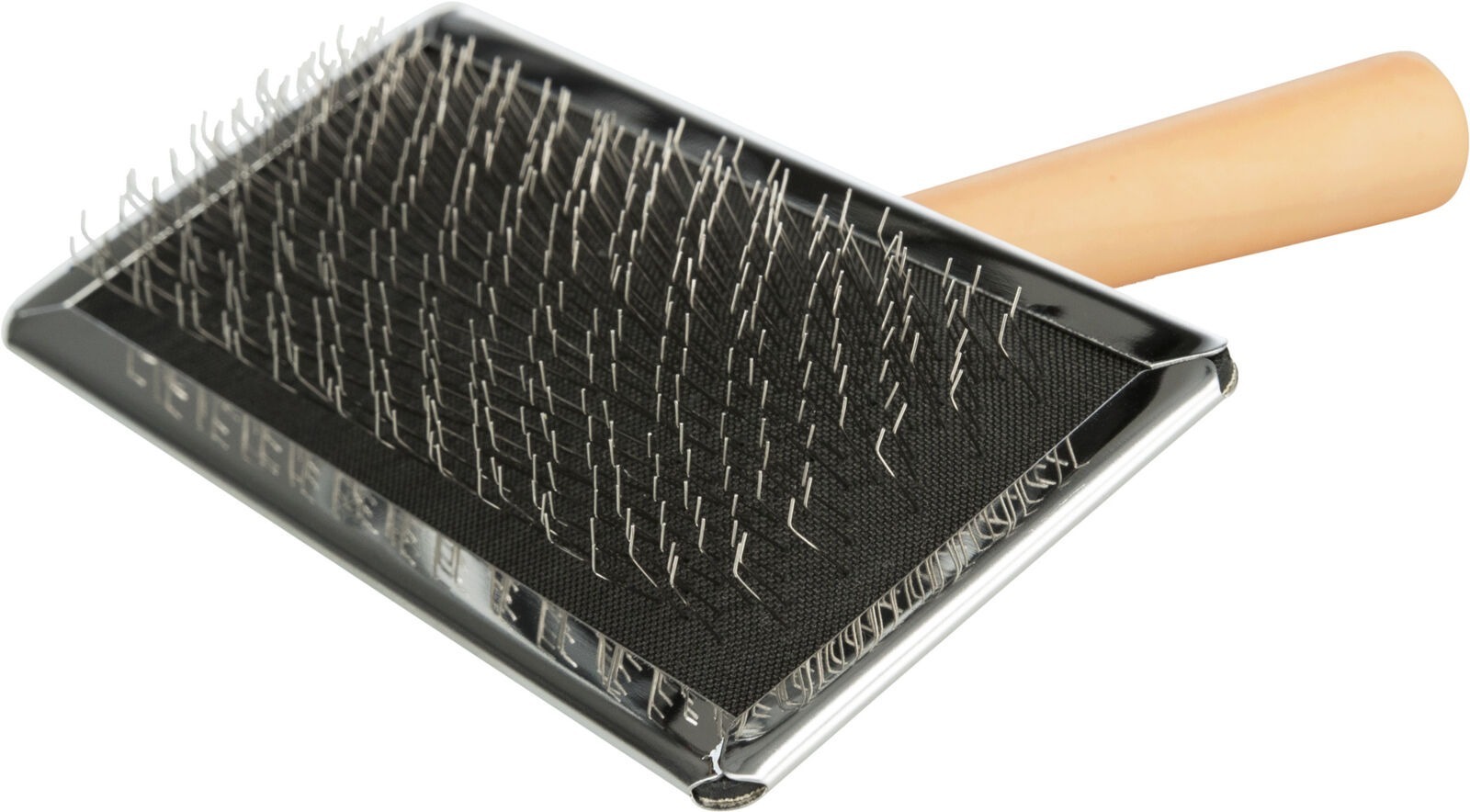 Пуходерка для собак Trixie мягкая деревянная ручка с металлической щетиной 6х13см фото 3