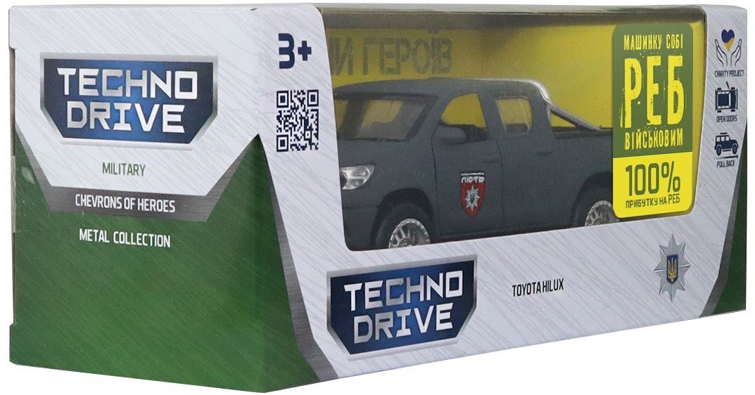 Автомодель серії "Шеврони Героїв" – Toyota Hilux "ОШБр НПУ Лють» (KM6118F)фото14