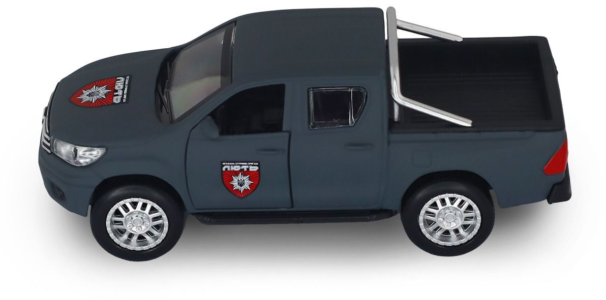 Автомодель серії "Шеврони Героїв" – Toyota Hilux "ОШБр НПУ Лють» (KM6118F)фото2