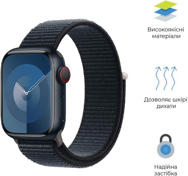 Ремешок ArmorStandart Nylon Band для Apple Watch 42 (Series 11-10)/41/40/38 Midnight (ARM74206) фото 