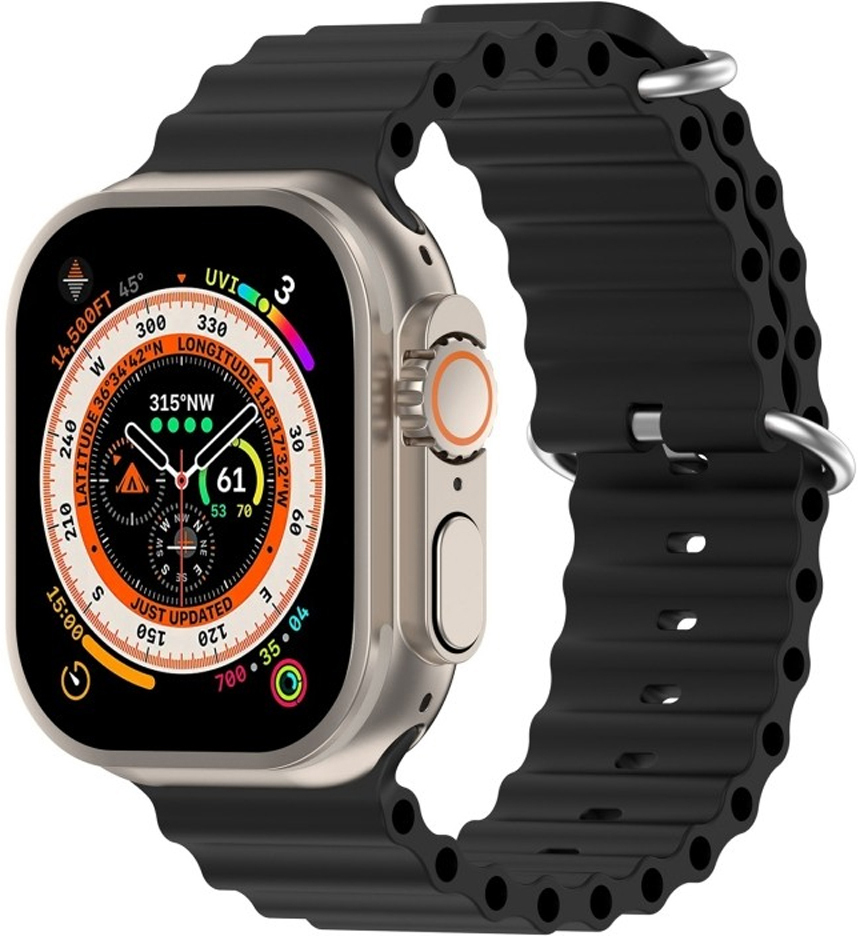 Ремінець ArmorStandart Ocean Band для Apple Watch 49/46/45/44/42 (Series 1-3) Black (ARM74244)фото