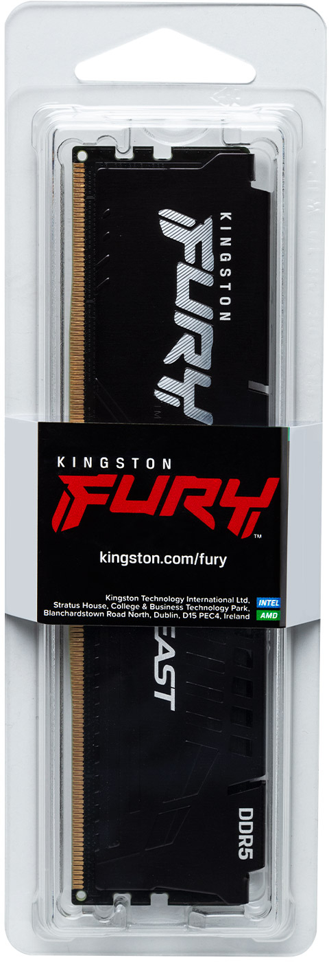 Память для ПК KINGSTON DDR5 16GB 6000 FURY Beast Black XMP (KF560C30BB-16) фото