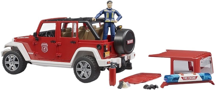 Набор Bruder - Пожарный JEEP Wrangler Unlimited Rubicon и пожарный (2528) фото 5
