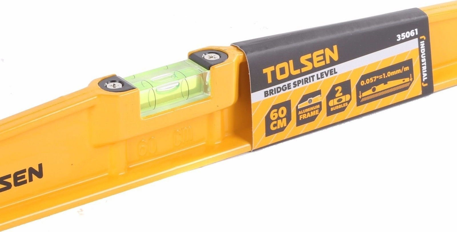 Рівень Tolsen Профі, 60см, 2 капсули, алюміній (35061)фото2