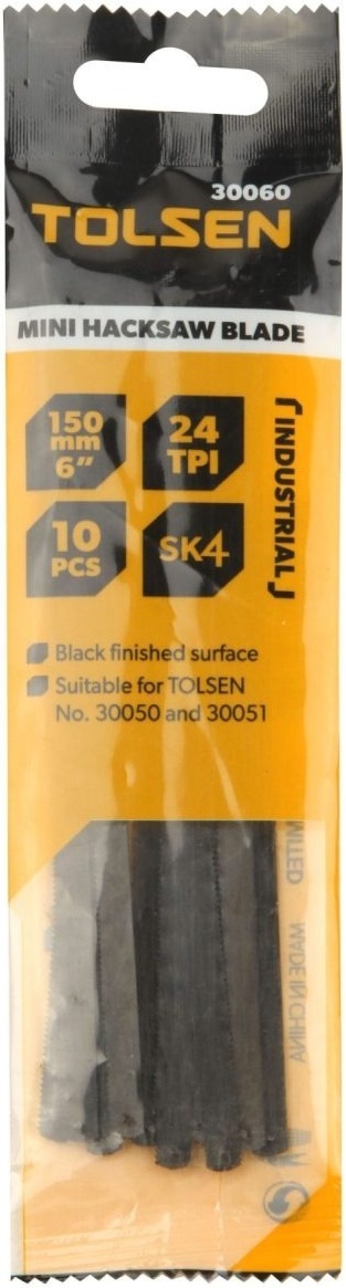 Полотно ножовочное Tolsen по металлу, 24TPI, SK4, 150мм, 10шт (30060) фото 