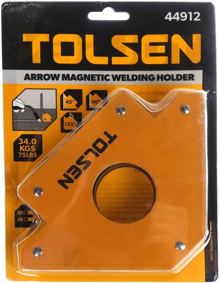 Кутник зварювальний Tolsen магнітний, кут 45/90/135° (44912)фото