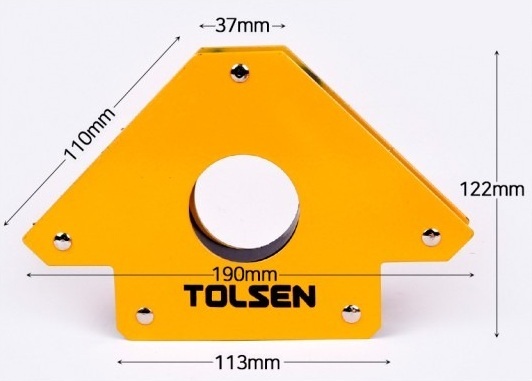 Кутник зварювальний Tolsen магнітний, кут 45/90/135° (44912)фото