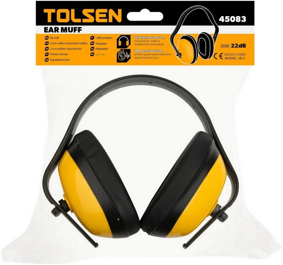 Наушники защитные Tolsen, 26дБ, 0.25кг, оранжевый (45083) фото 2