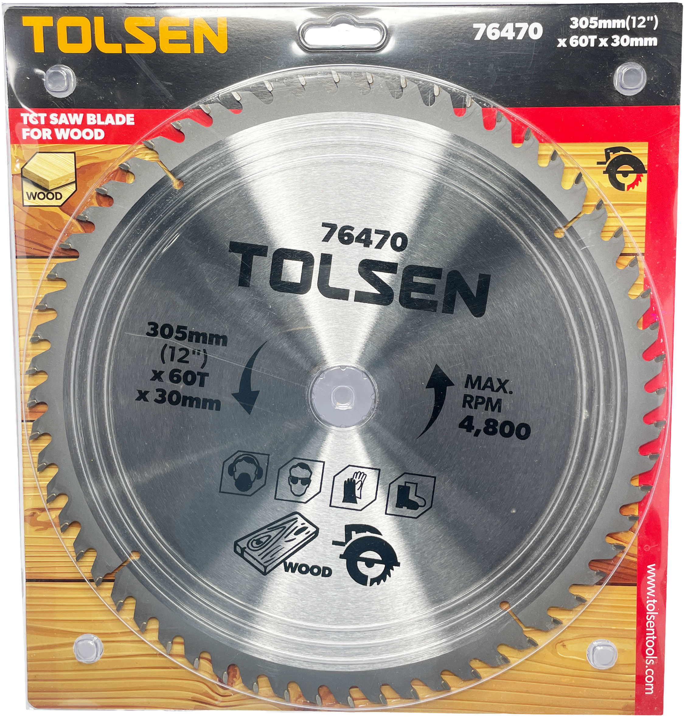 Диск пиляльний Tolsen по дереву, 305х60Tх30мм (76470)фото