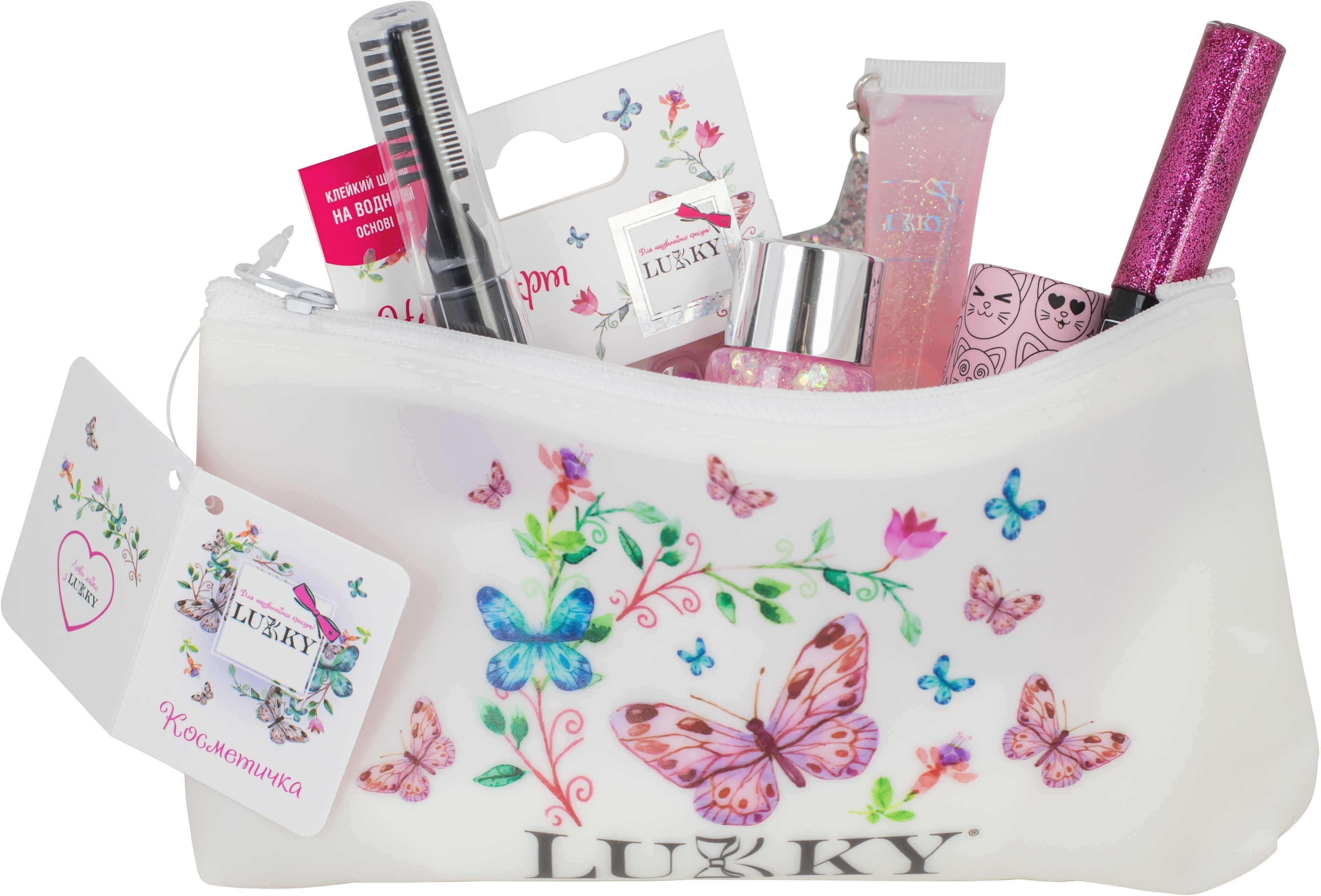 Косметичка на молнии Lukky белая, 20х10см (T18079) фото 2