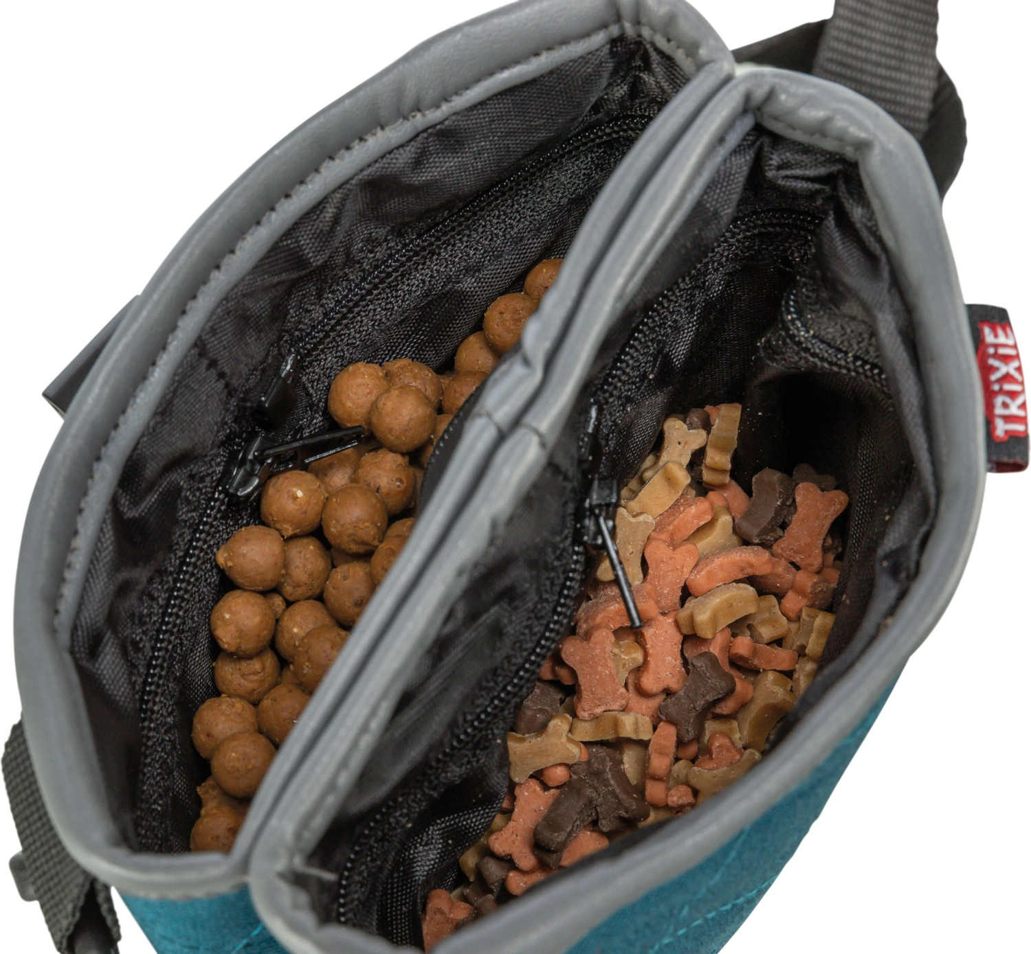 Сумка для лакомства Trixie Twin 15х18х2,5см сине-зеленая. фото