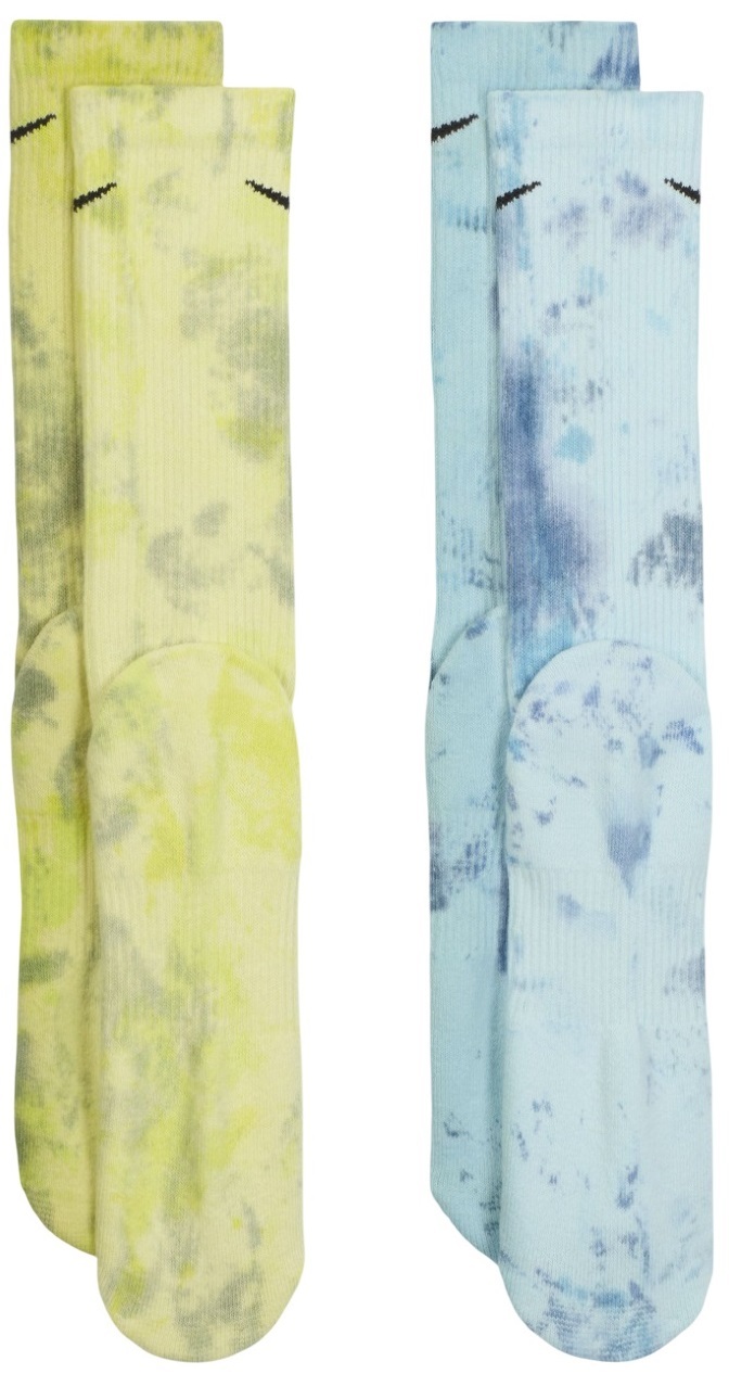 Набор двух пар носков Nike U Nk Ed Csh Crw 2p 144 Clrsplh FJ0747-906 S синий/желтый фото 2