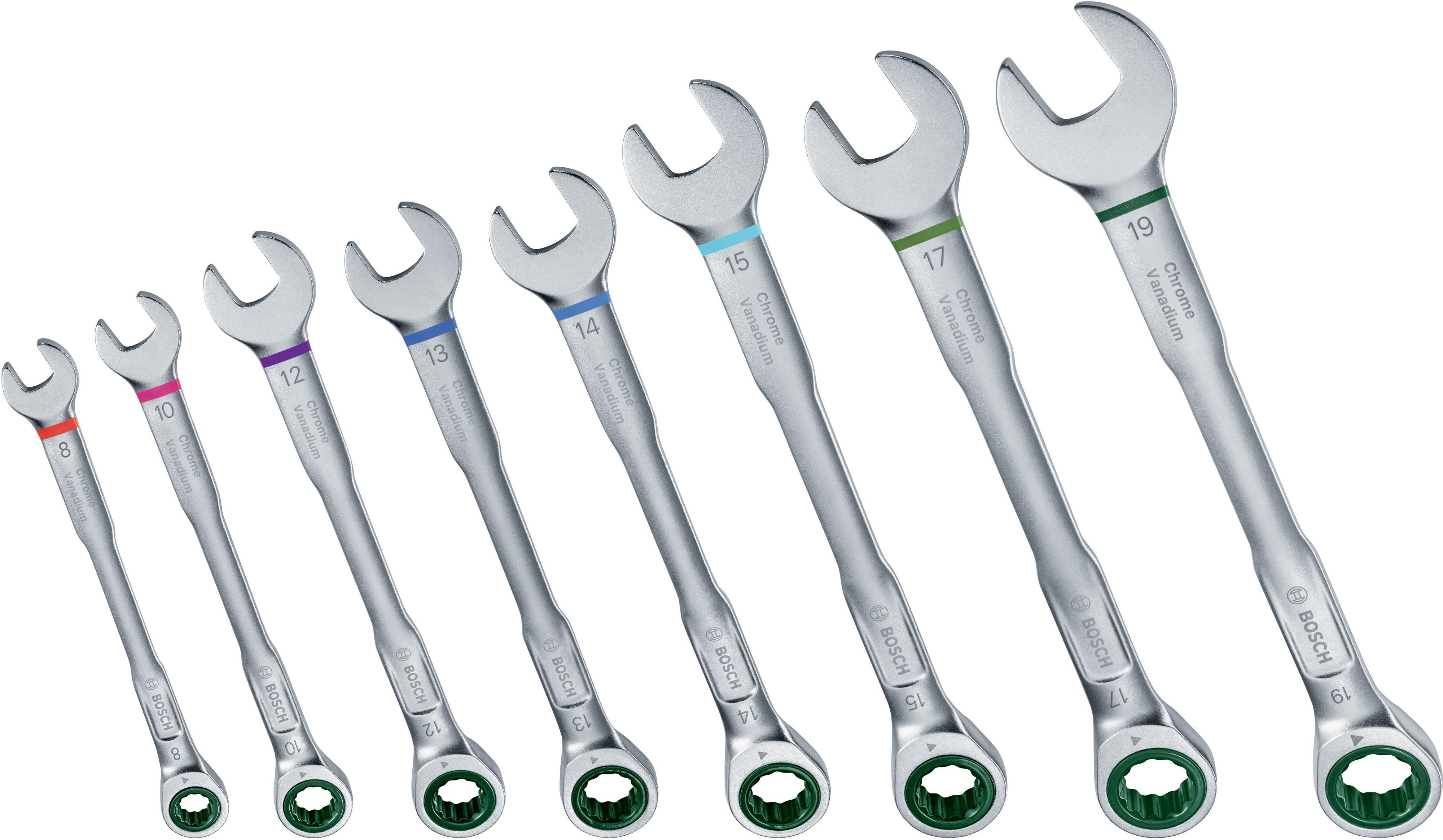 Набір ключів комбінованих Bosch 8-19мм, 8 шт. (1.600.A02.7PS)фото2