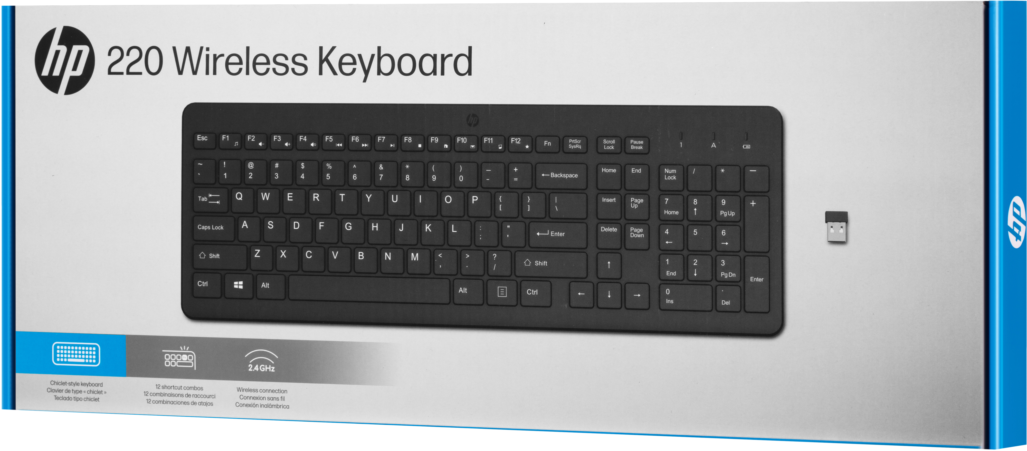 Клавиатура HP 220, 104key, WL, EN/UK, Black (805T2AA) фото 9