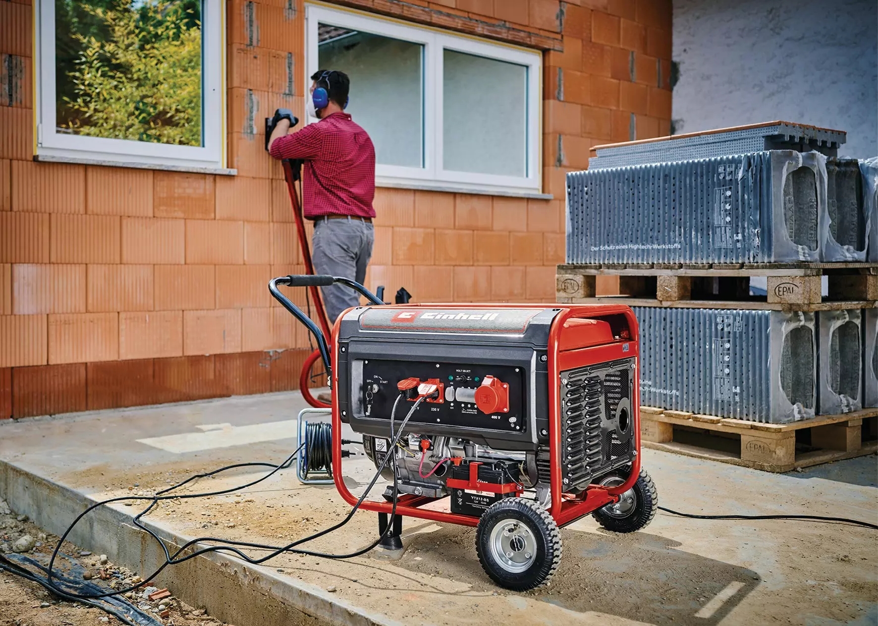 Генератор бензиновий трифазний Einhell TC-PG 65/E5, 230В/380В, 3.6кВт, макс. 6.5кВт (4152610)фото