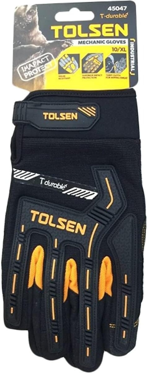 Рукавички робочі Tolsen, р.10/XL, чорно-помаранчеві (45047T)фото3