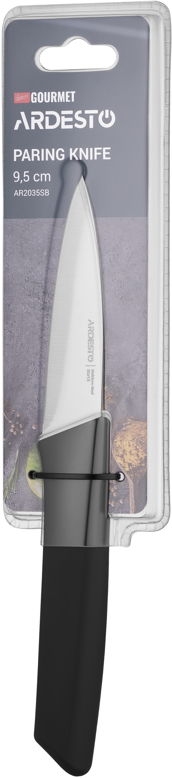 Кухонний ніж для овочів ARDESTO Gemini Gourmet, 9.5см, чорний (AR2035SB)фото3