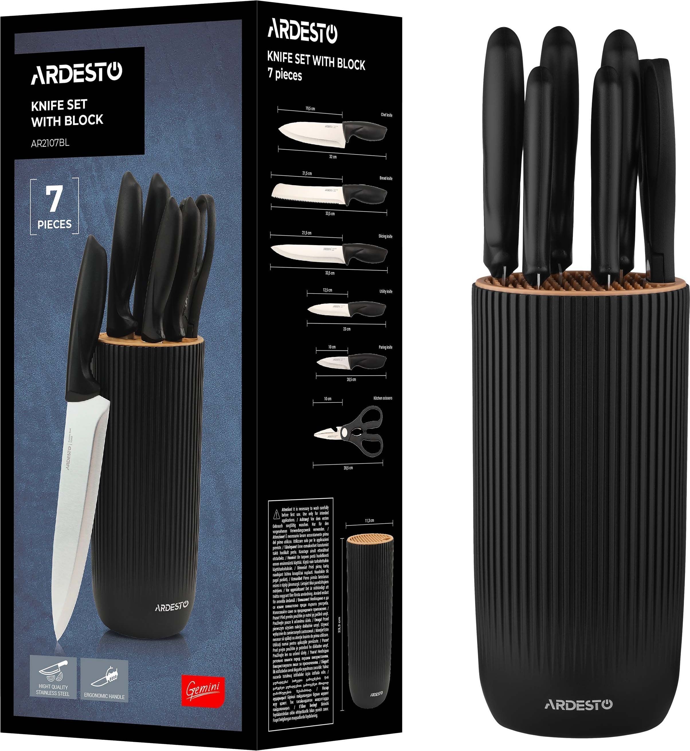 Набор ножей с блоком ARDESTO Gemini, 7 предметов, черный (AR2107BL) фото 11