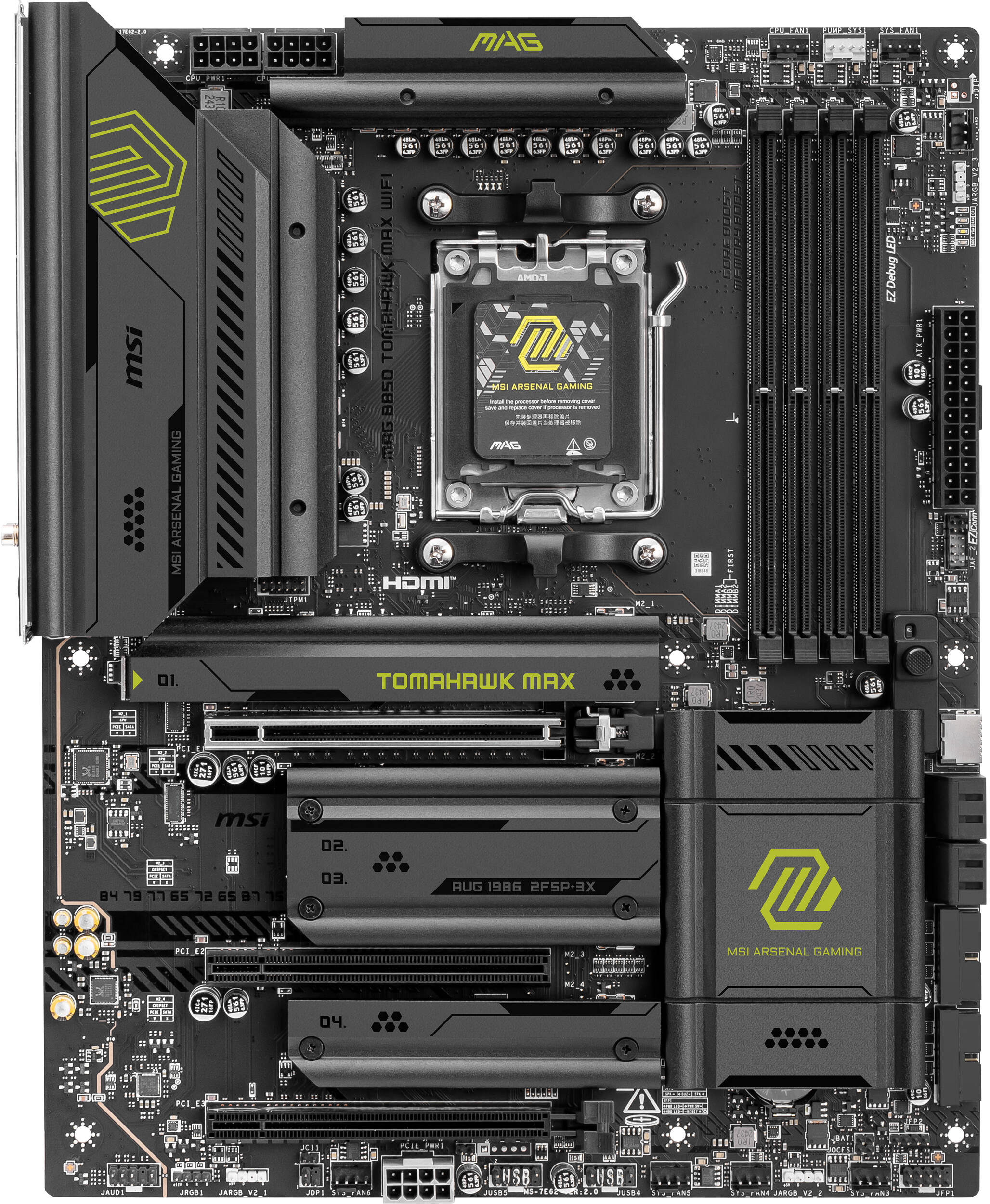 Материнcька плата MSI MAG B850 TOMAHAWK MAX WIFI (911-7E62-002)фото