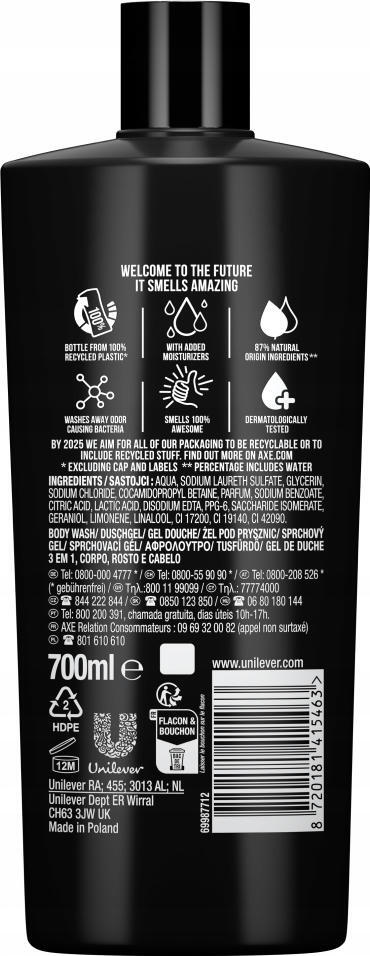 Гель для душа и шампунь Axe Dark Temptation 3-в-1 700мл фото 2