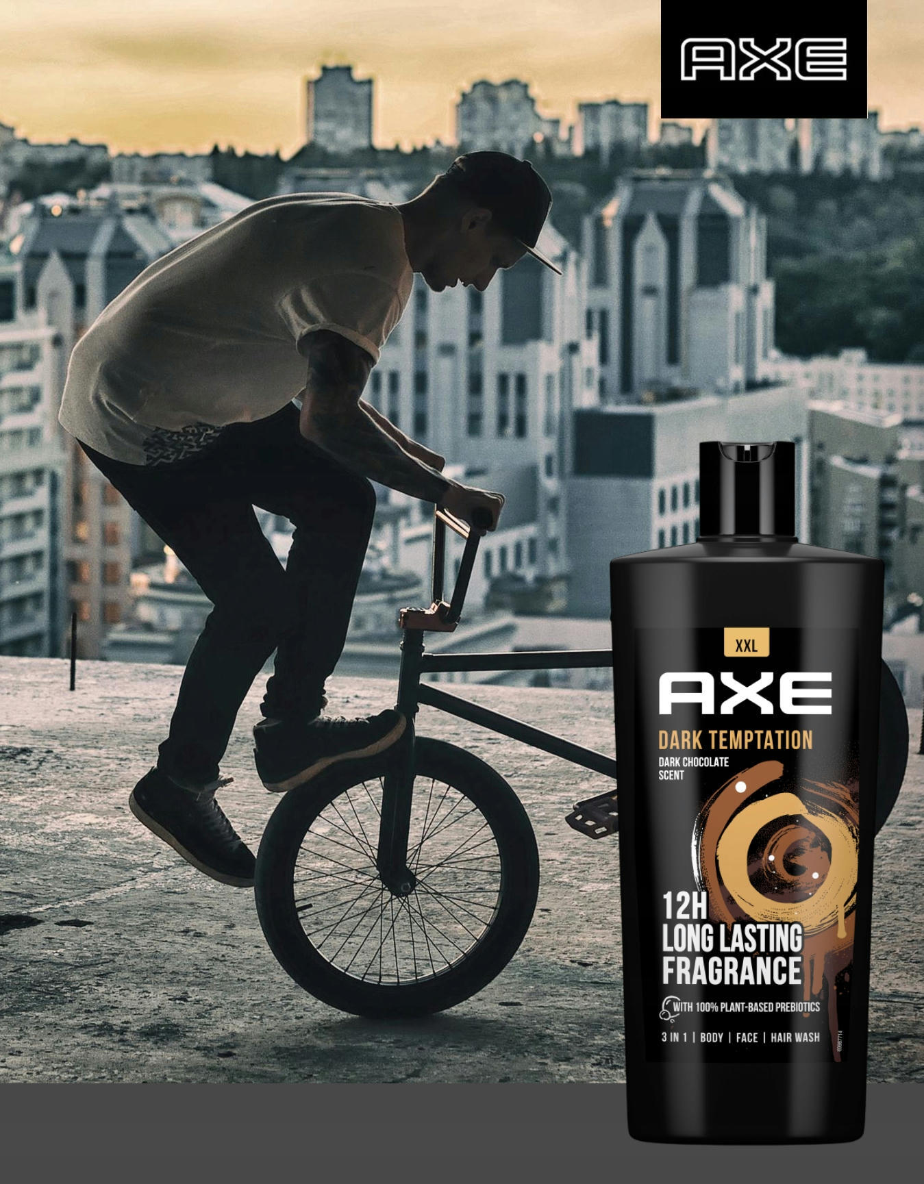 Гель для душа и шампунь Axe Dark Temptation 3-в-1 700мл фото 4