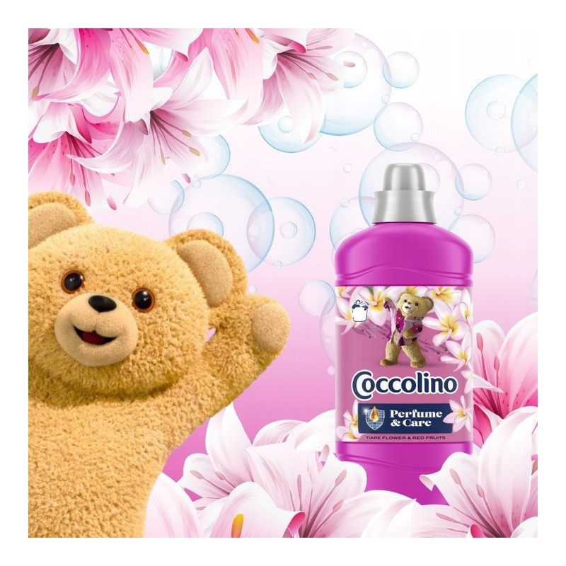 Концентрований кондиціонер для білизни Coccolino з нотами квітки тіаре, червоних фруктів, жасмину та ванілі, 925млфото7
