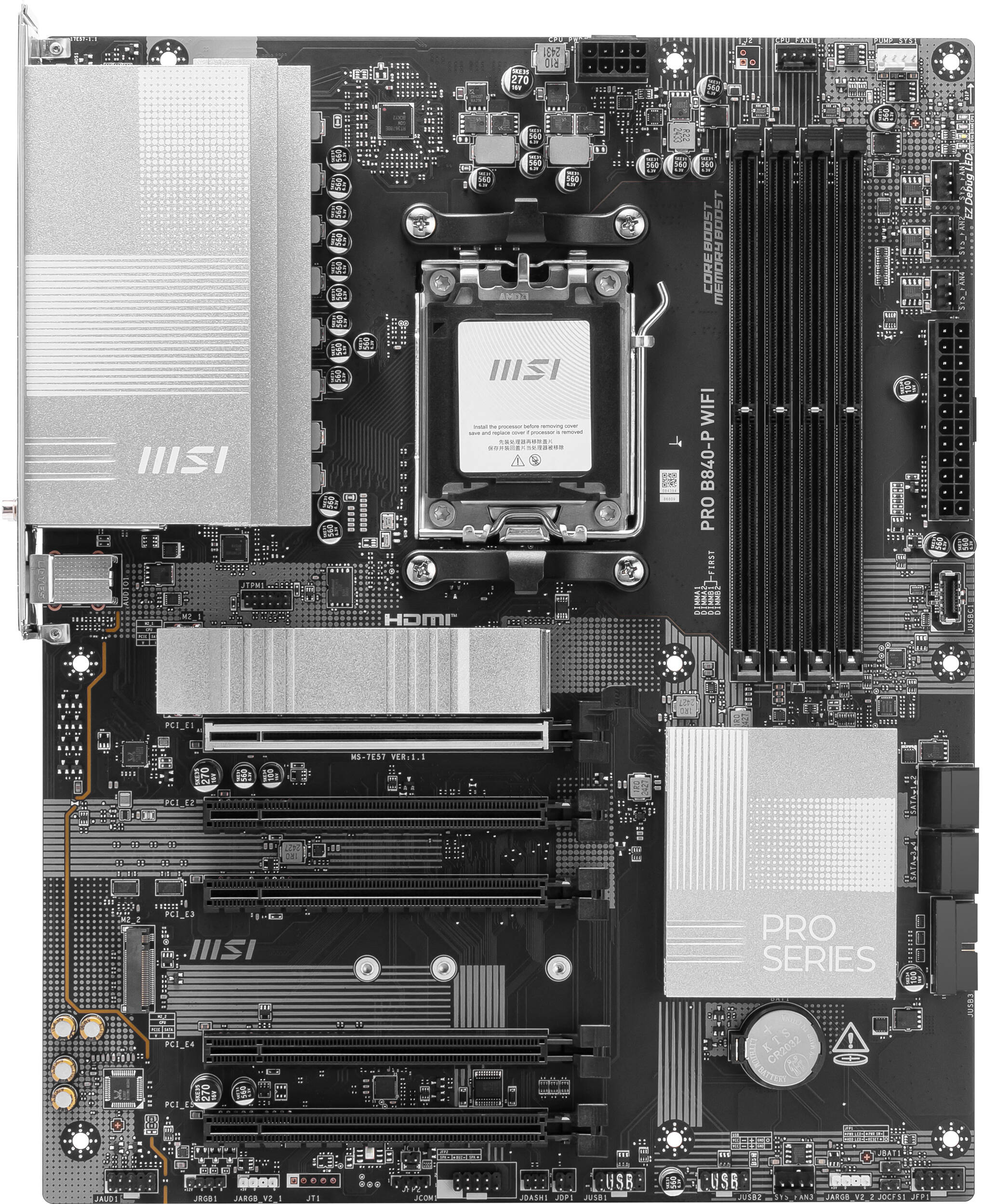 Материнcкая плата MSI PRO B840-P WIFI (911-7E57-001) фото 2