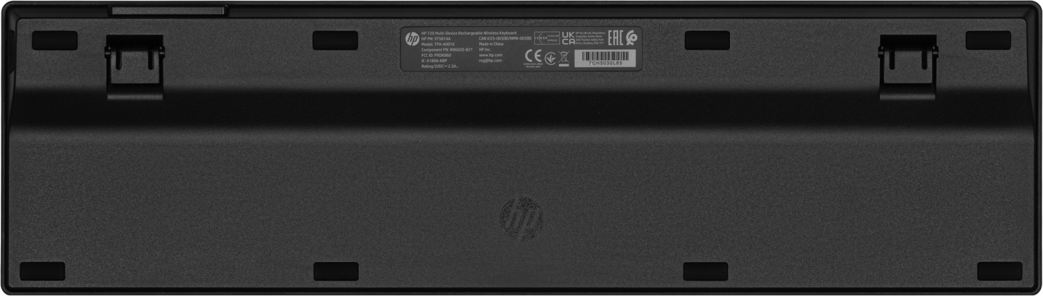 Клавиатура HP 720 Multi-Device Rechargeable, 109key, WL/BT, EN/UK, Black (9T5B1AA) фото