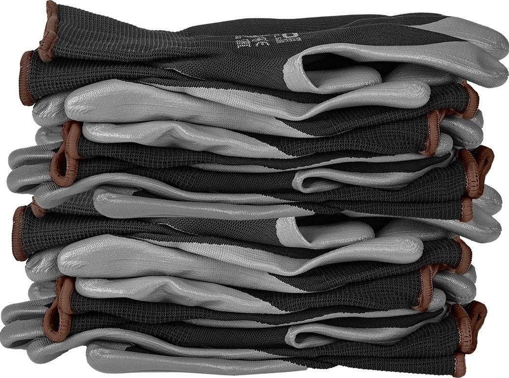 Перчатки рабочие Neo Tools, полиэстер с нитриловым покрытием, р.9, 12шт, серо-черные (97-647-9) фото 6