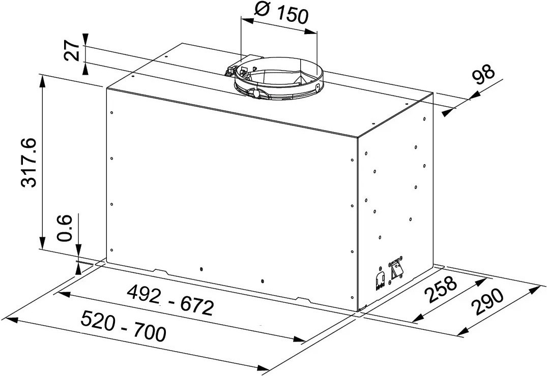Встраиваемая вытяжка Franke FBFE LG A70 Basic (305.0729.553) фото 2