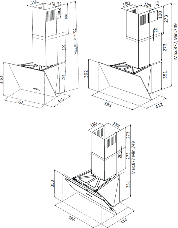 Вытяжка ARDESTO FCH-F1300BLG фото 2