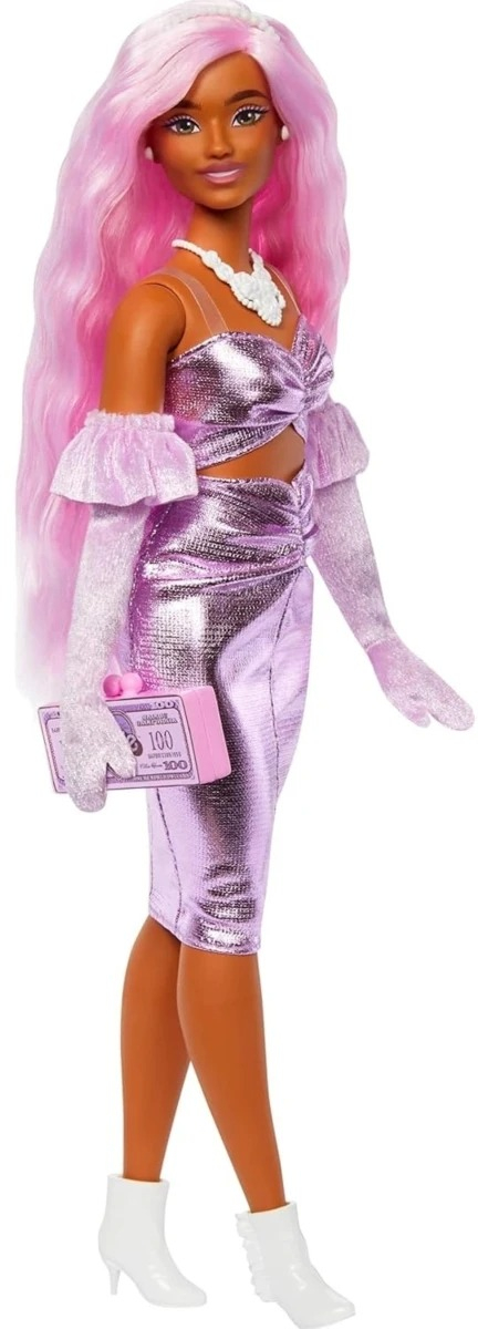Кукла Barbie модница в платье металлик (HYV25) фото 3