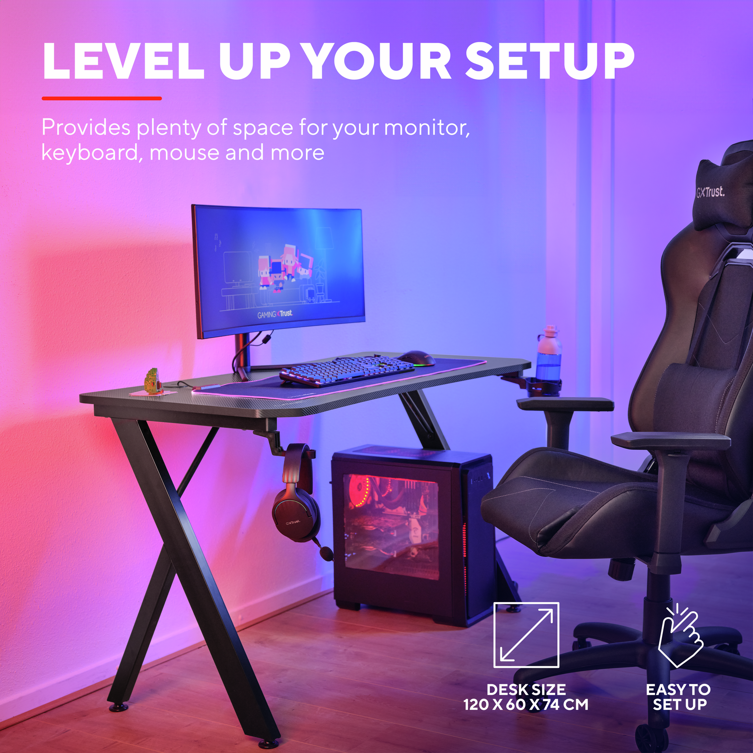 Стіл ігровий Trust GXT 700 Omnius Black (25420_TRUST)фото11