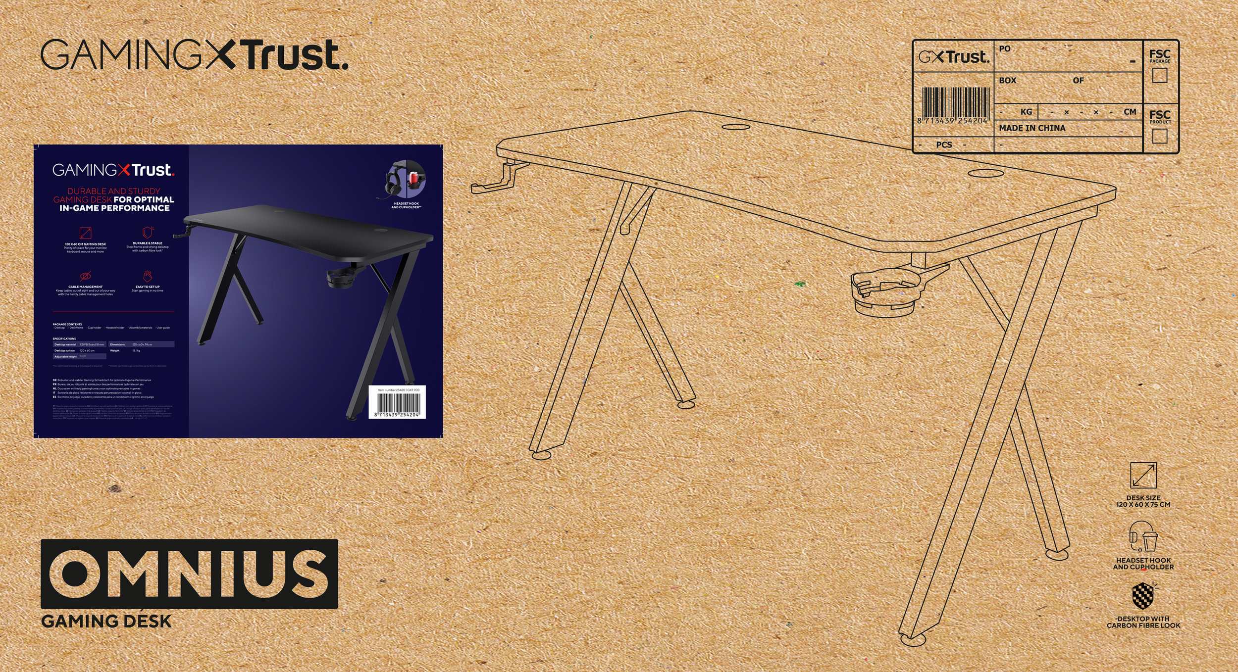 Стіл ігровий Trust GXT 700 Omnius Black (25420_TRUST)фото8