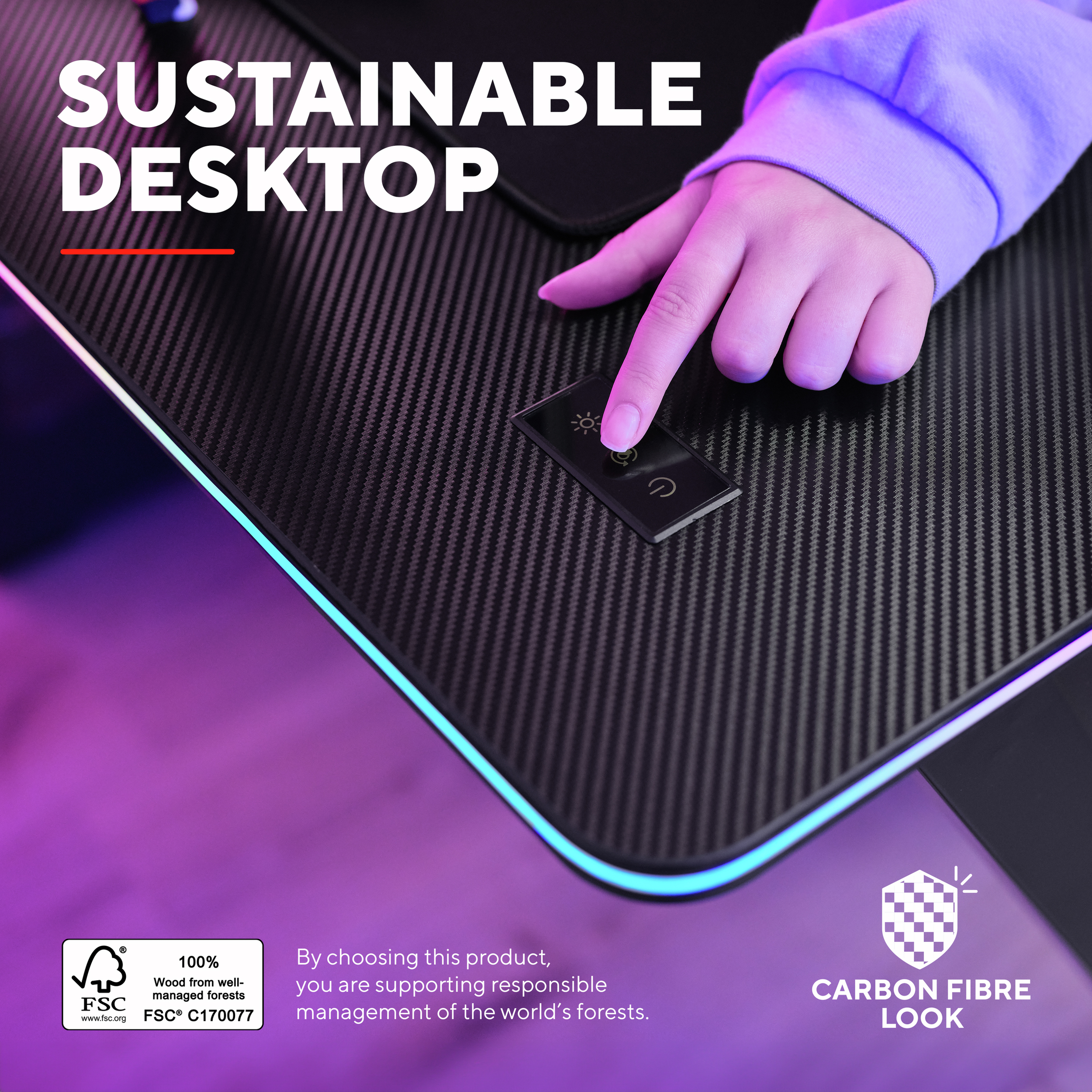 Стол игровой Trust GXT 710 Luminus Pro RGB Black (25419_TRUST) фото 13